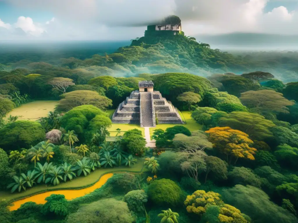 Un exuberante jardín maya muestra la biodiversidad y la interconexión entre especies