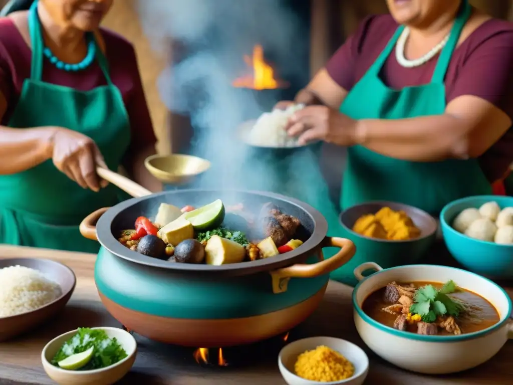 Una familia maya tradicional preparando un nutritivo guiso de yuca