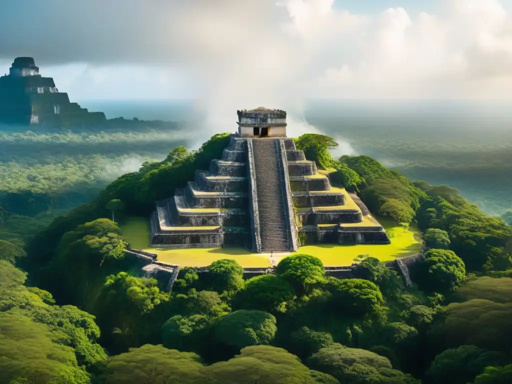 Explora la grandiosidad de Aguateca, ciudad maya en acantilado, con sus ruinas detalladas y exuberante vegetación