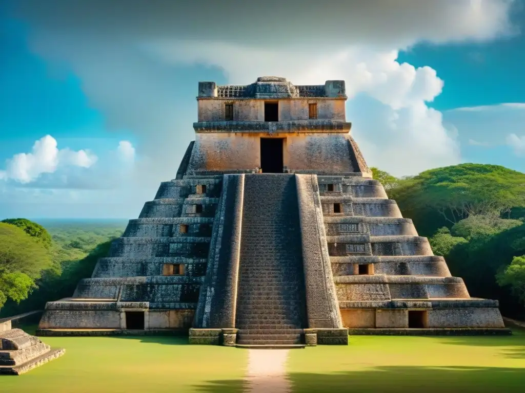 Imagen detallada de las alineaciones astronómicas en Uxmal, revelando su propósito y belleza ancestral