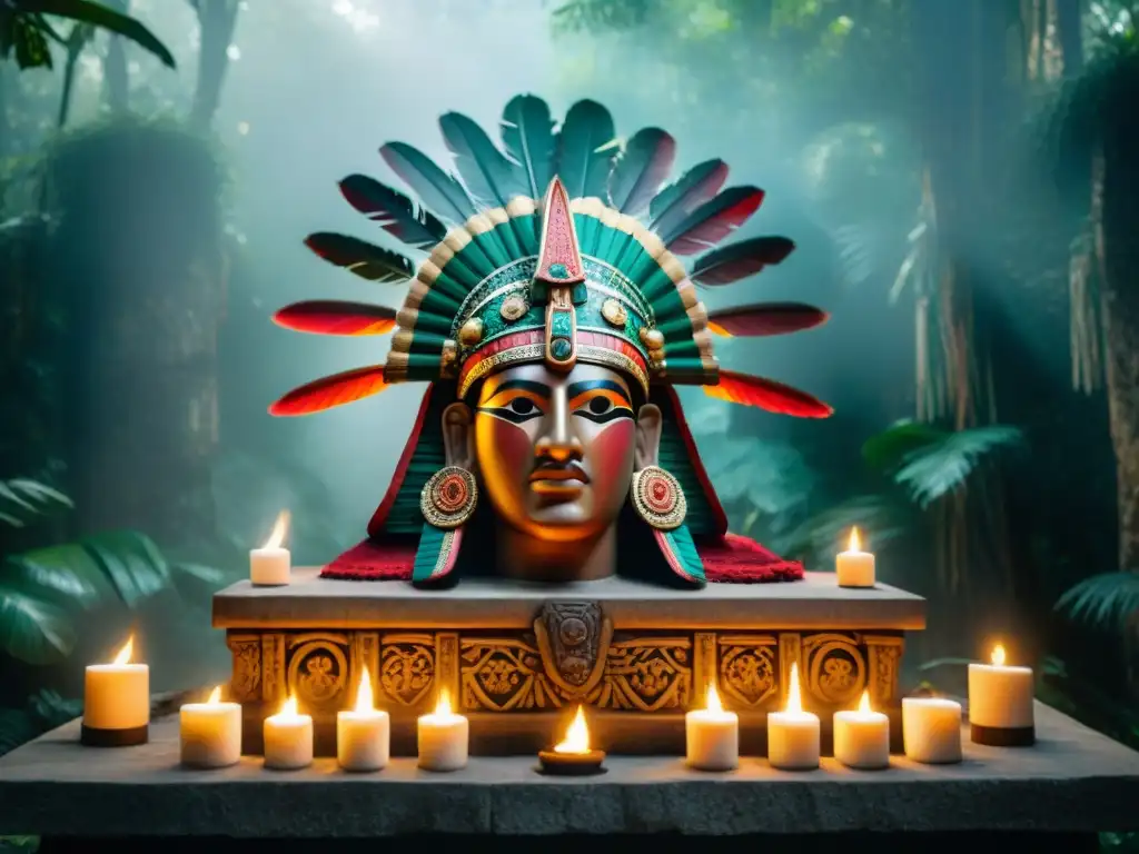 Impactante escena de sacrificios mayas a conquistadores, en un altar de piedra en la jungla