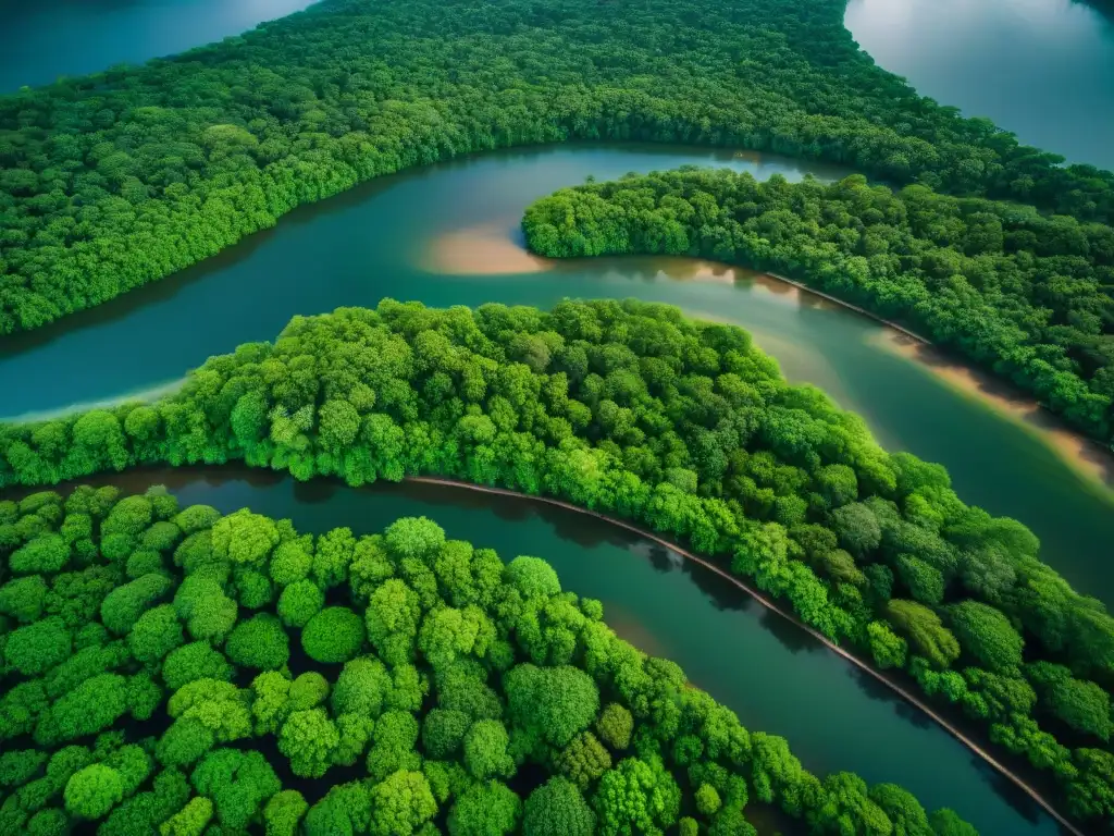 Impactante imagen aérea de antiguos sistemas fluviales Maya, resaltando la influencia del cambio climático en la vegetación y erosión