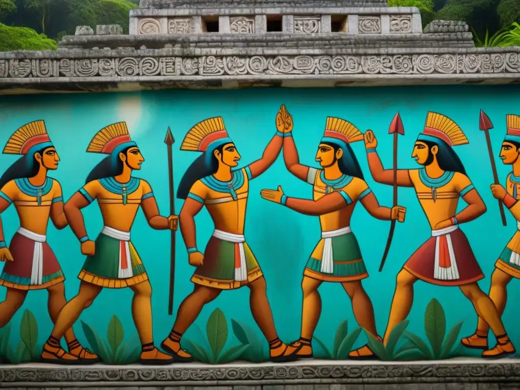 Impactante mural en ruinas de templo maya: guerreros capturan cautivos de guerra