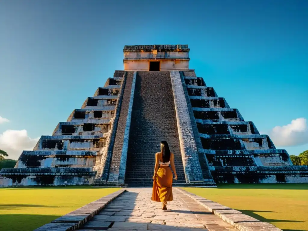 Imponente templo de Kukulcán en Chichén Itzá, reflejo de la historia y cultura maya en equinoccio