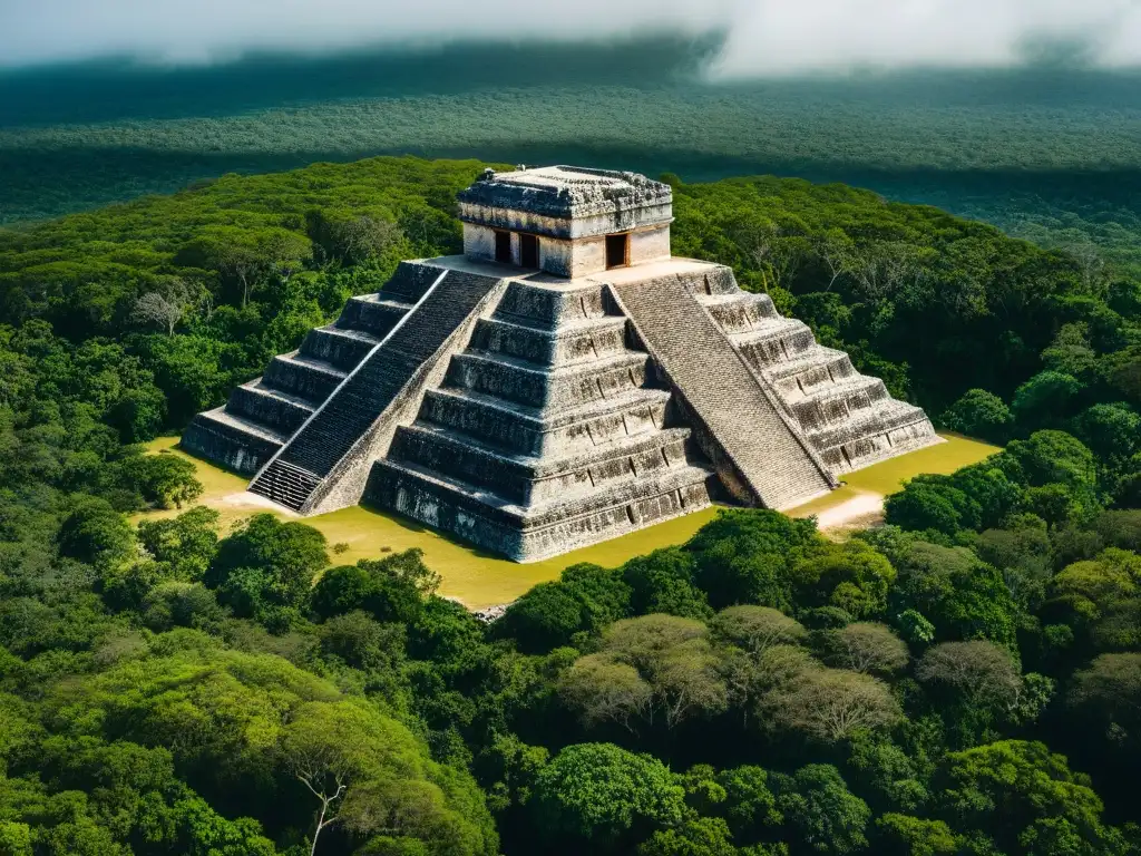 Imponentes pirámides mayas rodeadas de exuberante selva en Calakmul