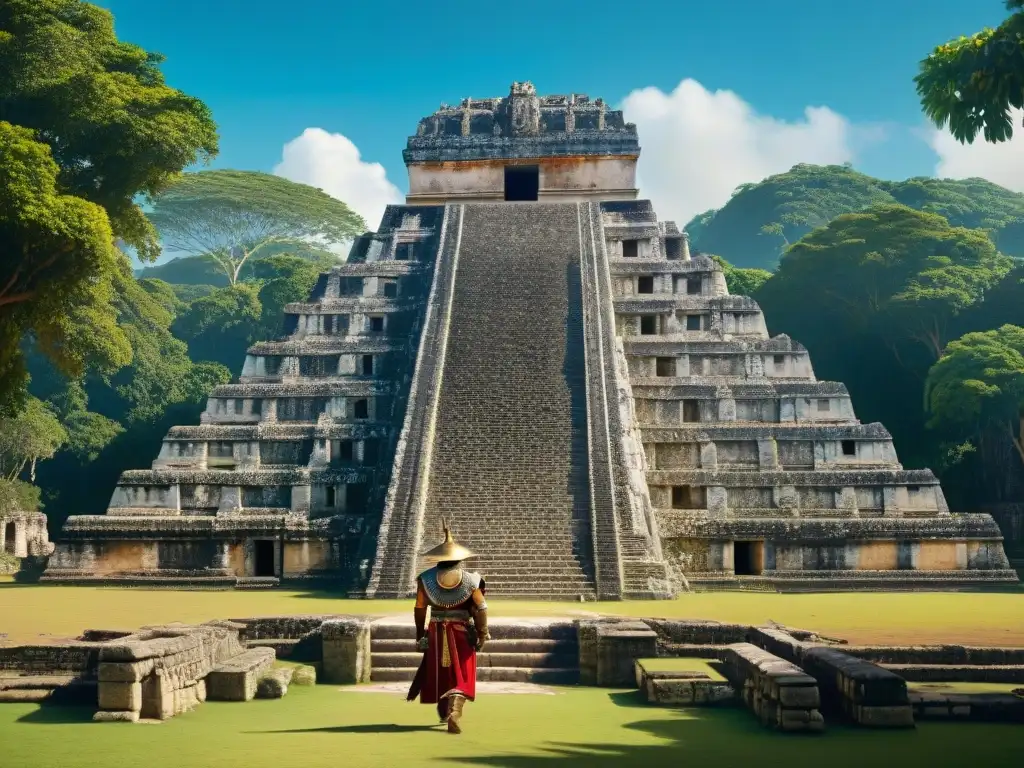 Imponentes ruinas de Zaculeu, bastión maya frente a conquistadores, entre vegetación y cielo azul