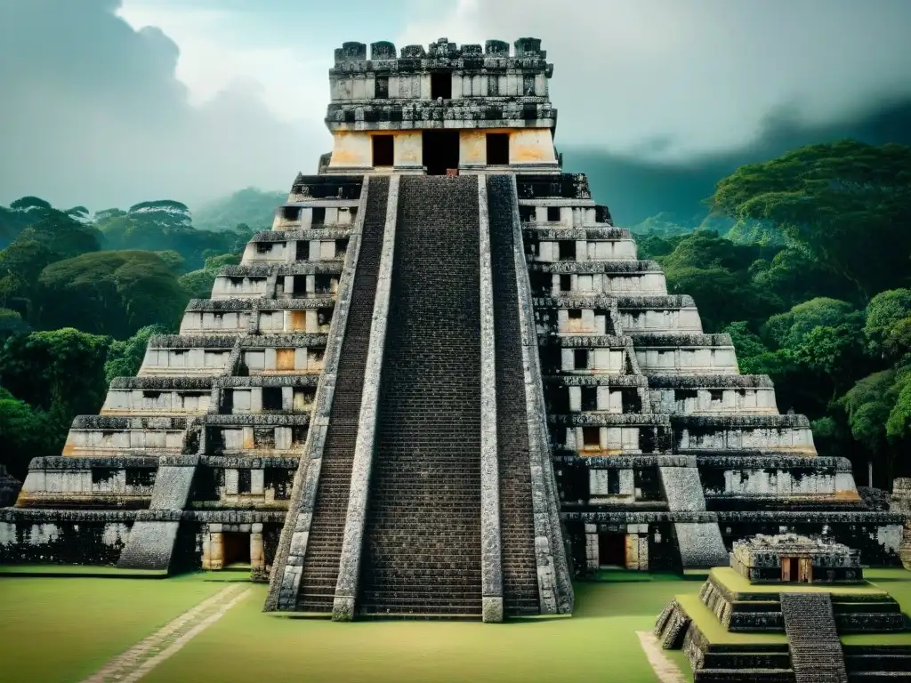 Impresionante arquitectura defensiva de ciudades mayas con murallas, torres de vigilancia y grabados detallados de batallas y rituales