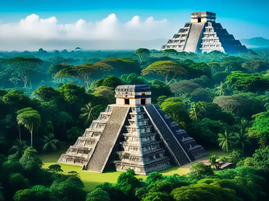 Impresionante arquitectura maya en armonía con la naturaleza, destacando los principios ecológicos de construcción maya