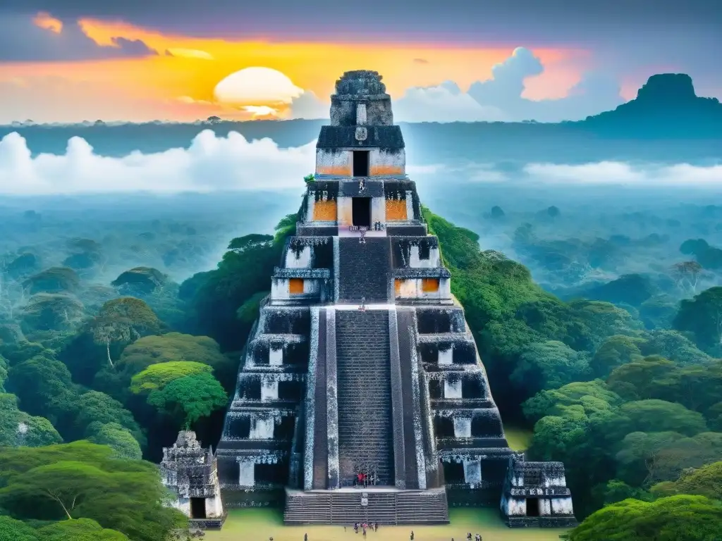 Impresionante estela maya en Tikal, Guatemala