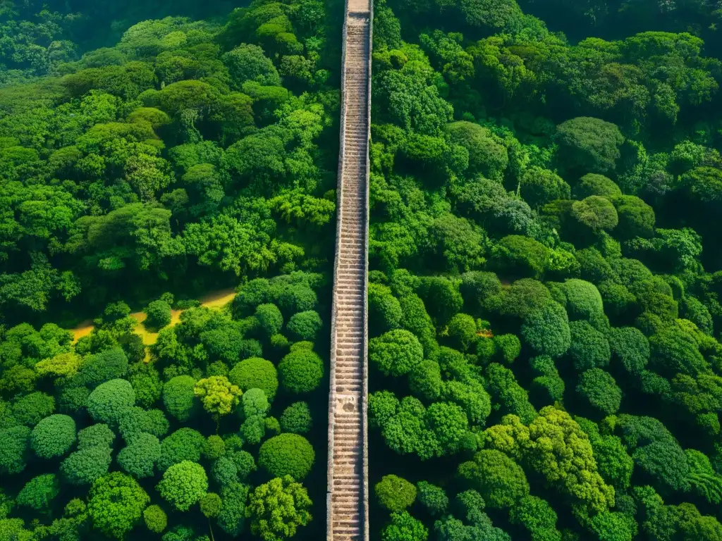 Un impresionante laberinto de calzadas mayas entre la exuberante selva, resaltando su significado educativo y espiritual