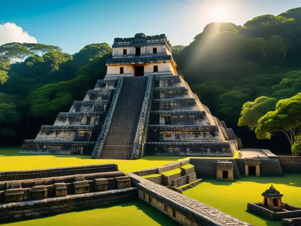 Impresionante fortificación maya con detalles arquitectónicos intrincados, defensa estratégica y pasadizos ocultos