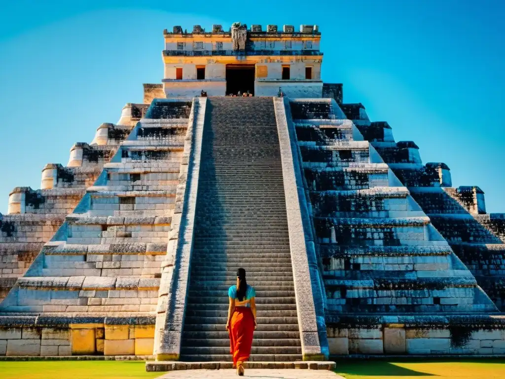 Impresionante Templo de Kukulkán en Chichén Itzá, reflejando la grandeza de la civilización maya