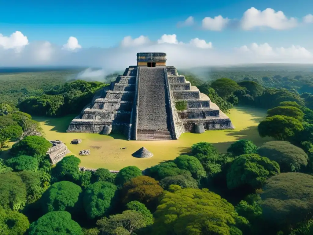 Impresionante vista panorámica de El Mirador con ruinas mayas y vestigios de la Primera gran guerra maya