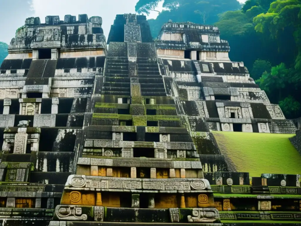 Increíbles grabados y glifos en templo maya de Tikal, demostrando la tecnología ancestral maya sostenibilidad