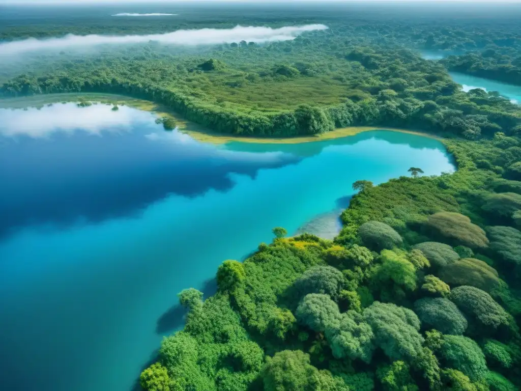 Influencia del cambio climático en sistemas fluviales mayas: red de ríos antiguos, exuberante vegetación y aves coloridas