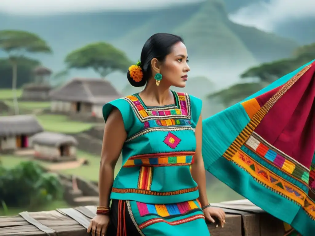 Influencia maya en moda contemporánea: Arte tradicional, colores vibrantes y patrones intrincados de un huipil maya bordado a mano