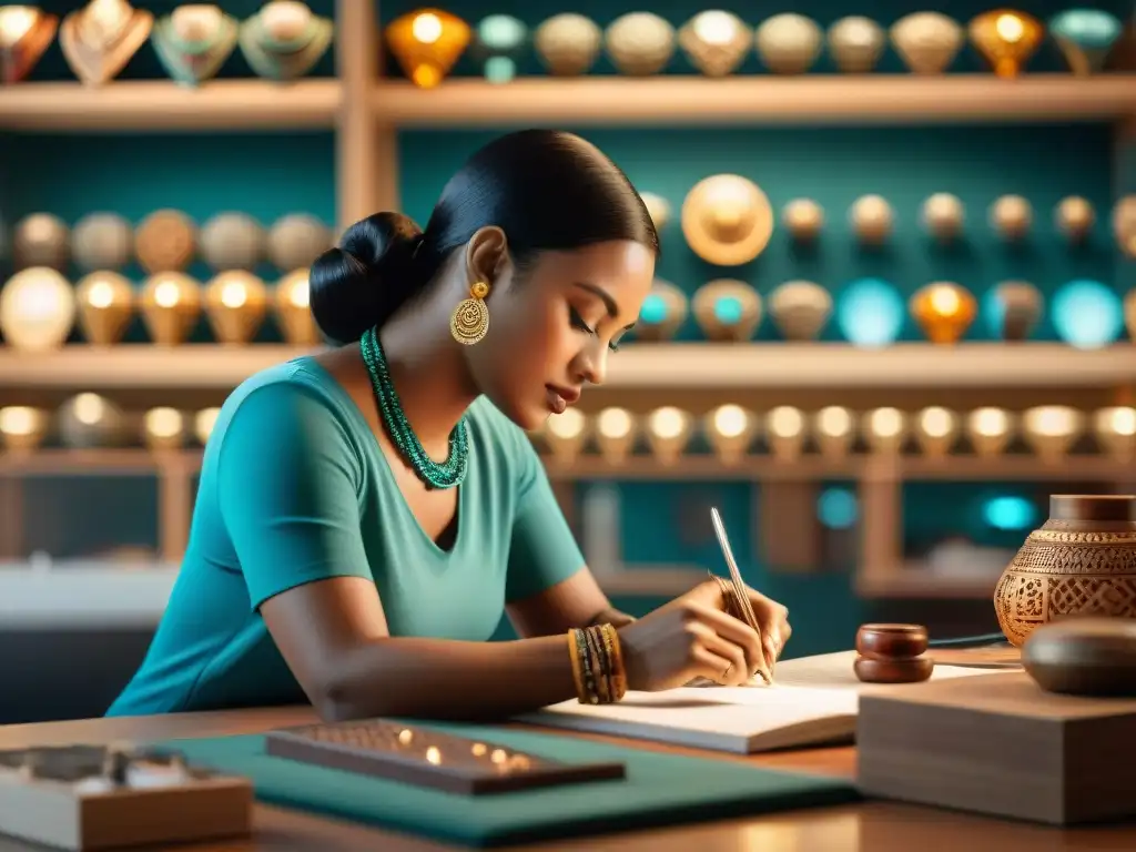 Artesano maya crea joyería contemporánea: detalle y pasión Inspiración maya en joyería contemporánea: Un artesano crea meticulosamente una joya con detalles fascinantes
