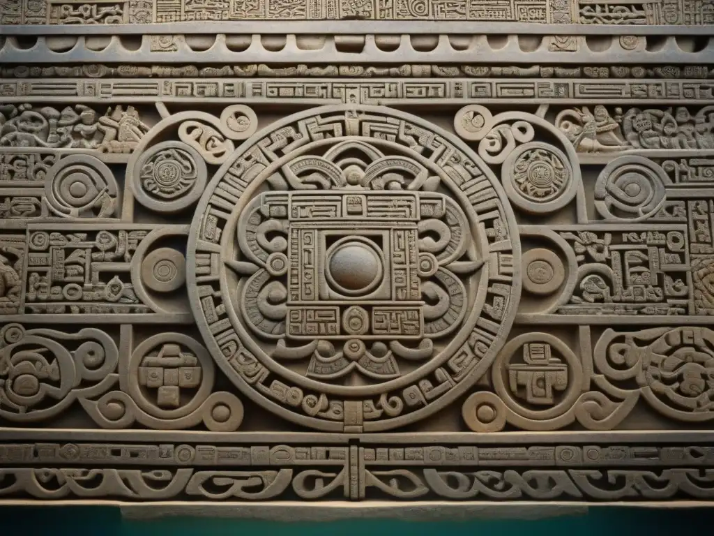 Intrincada belleza matemática esculpida en una pared de templo maya