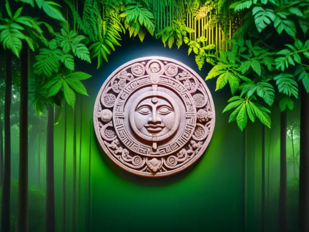 Intrincada talla maya de ciclos lunares en la selva: una conexión profunda con el cosmos
