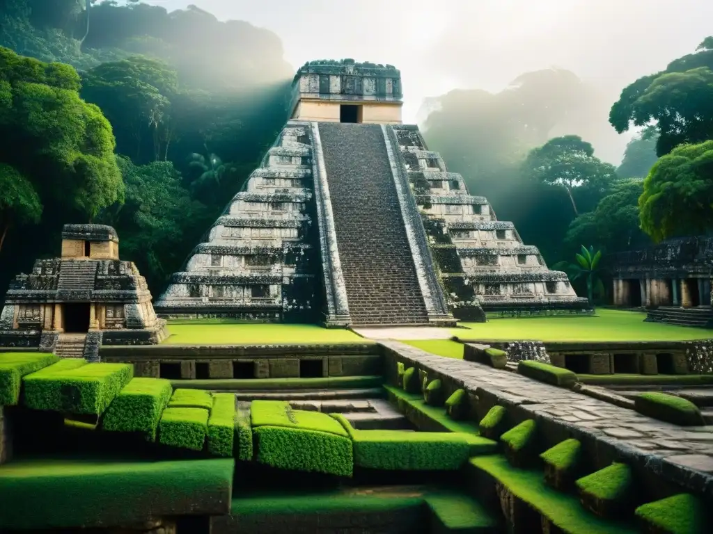 Ruinas mayas detalladas: legado artístico y arquitectónico Intrincadas esculturas y jeroglíficos en sitio arqueológico maya, resaltando influencia extranjera