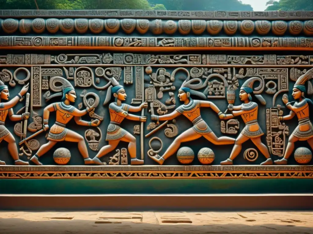 Intrincadas esculturas en muro del juego de pelota maya resaltan la importancia cultural y deportiva