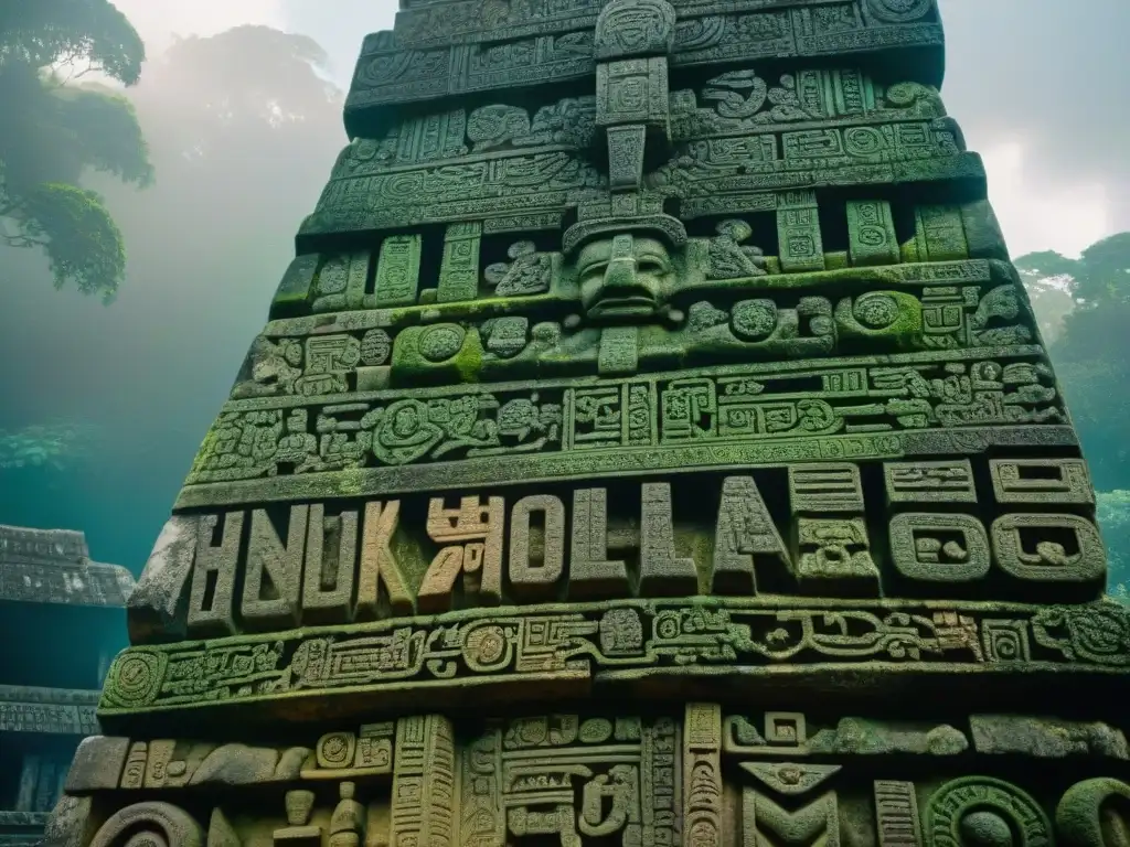 Estelas mayas de Copán: historias talladas en piedra Intrincadas inscripciones mayas en estela de Copán, testigos de la Desaparición o transformación de los mayas