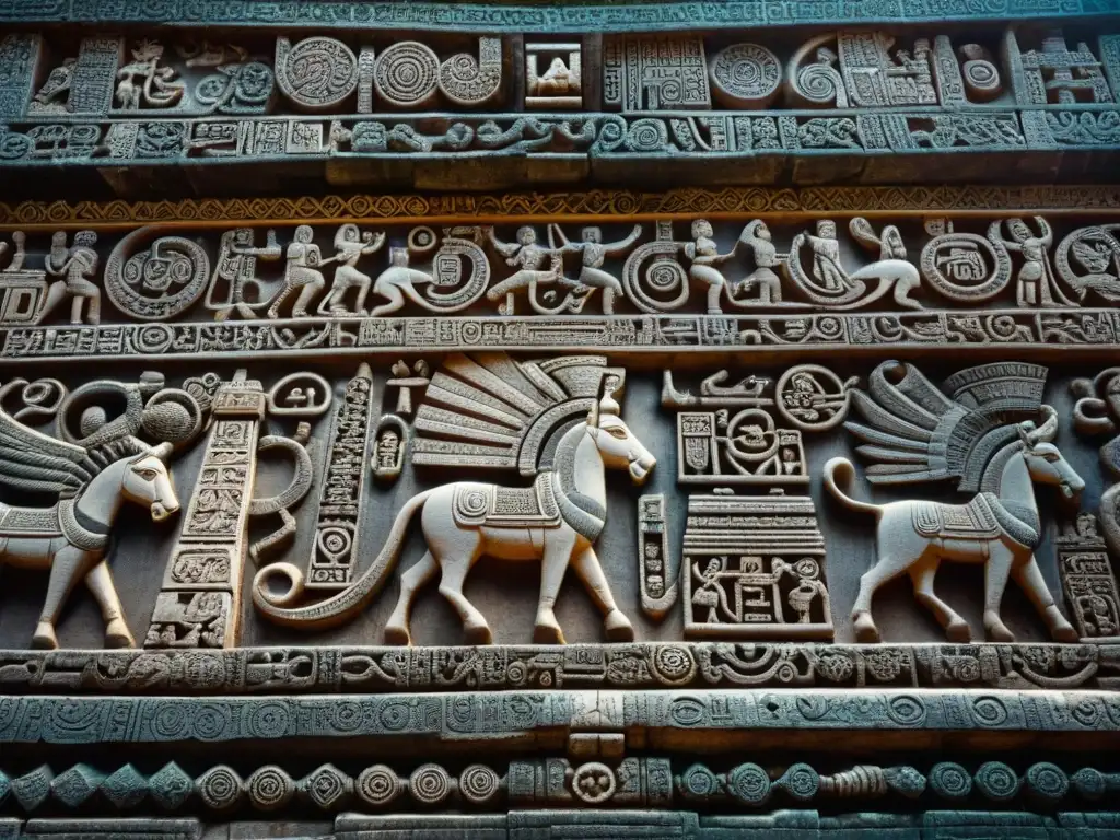 Intrincadas inscripciones y símbolos astronómicos en el Templo de las Inscripciones en Palenque, México