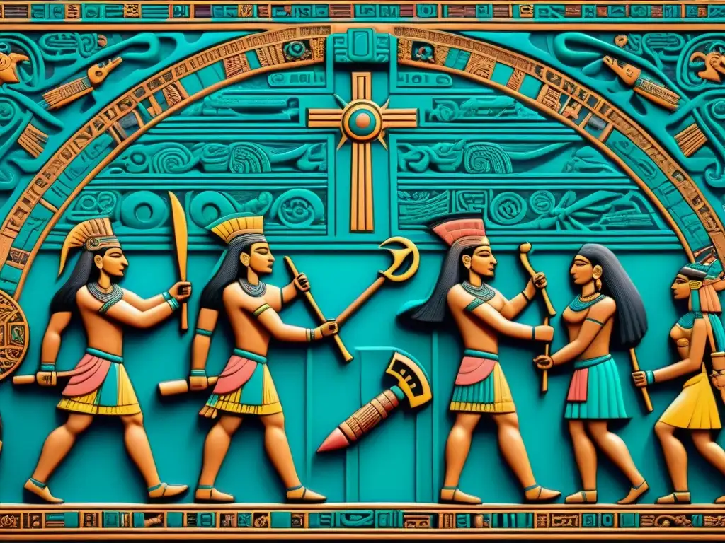 Intrincado panel maya: estrategias militares y símbolos astrales se entrelazan