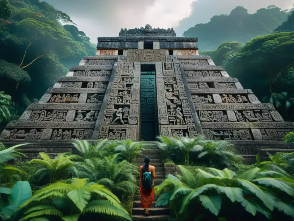 Intrincados jeroglíficos mayas narran mítica creación en monumento de piedra en la selva