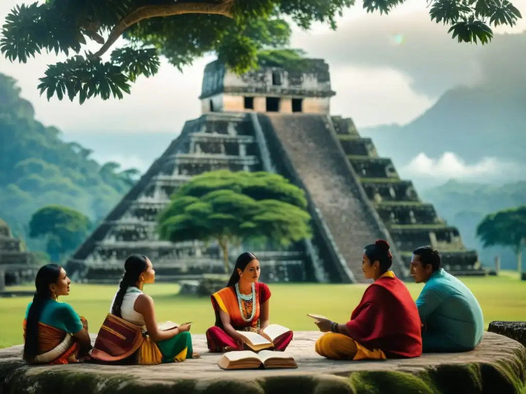 Jóvenes mayas preservan su idioma ancestral bajo un ceiba en Guatemala