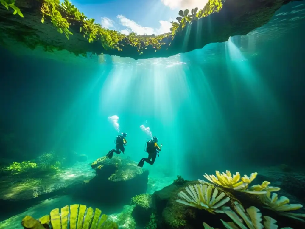 Explorando joyas mayas en cenote subacuático, arqueólogos descubren tesoros bajo el agua