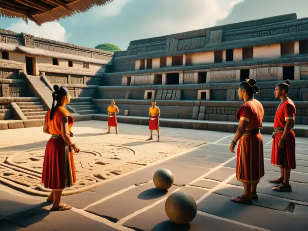 Juego de pelota maya: tradición y tecnología Juego de pelota maya con apps de realidad aumentada en ruinas antiguas