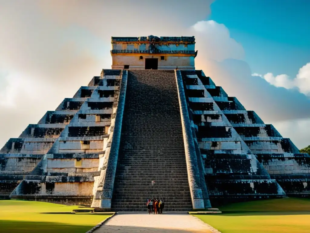 Magia del equinoccio en la pirámide de Kukulkán en Chichén Itzá, legado de Kukulkán en arquitectura