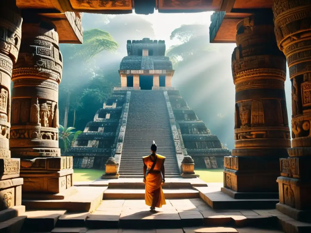 La majestuosa acústica en templos mayas se revela en esta imagen detallada de un antiguo templo iluminado por el sol