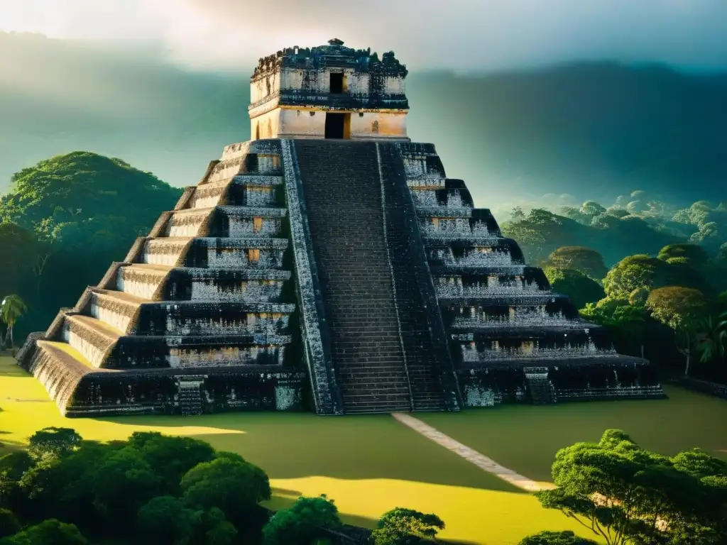 Explora la majestuosa arquitectura maya en educación turismo, con imponentes pirámides y detallados grabados de piedra en Caracol