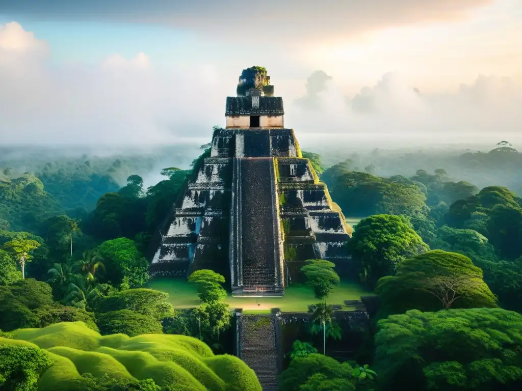 Descubre la majestuosa arquitectura maya en la selva: pirámides, templos y selva exuberante