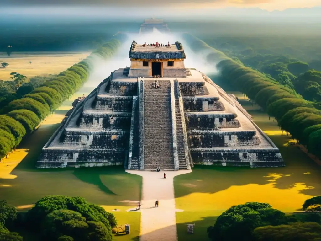 Majestuosa arquitectura de Chichén Itzá en la Península de Yucatán, revelando secretos ancestrales