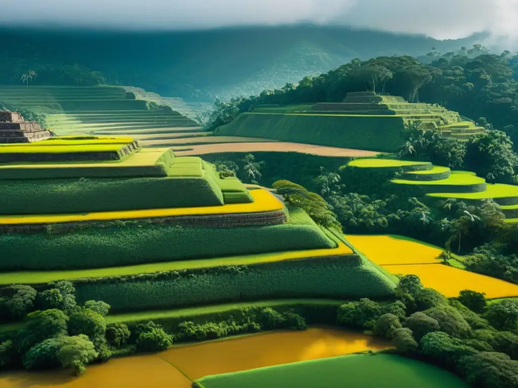 La majestuosa Ingeniería del paisaje en Maya con terrazas agrícolas perfectamente integradas en el entorno natural