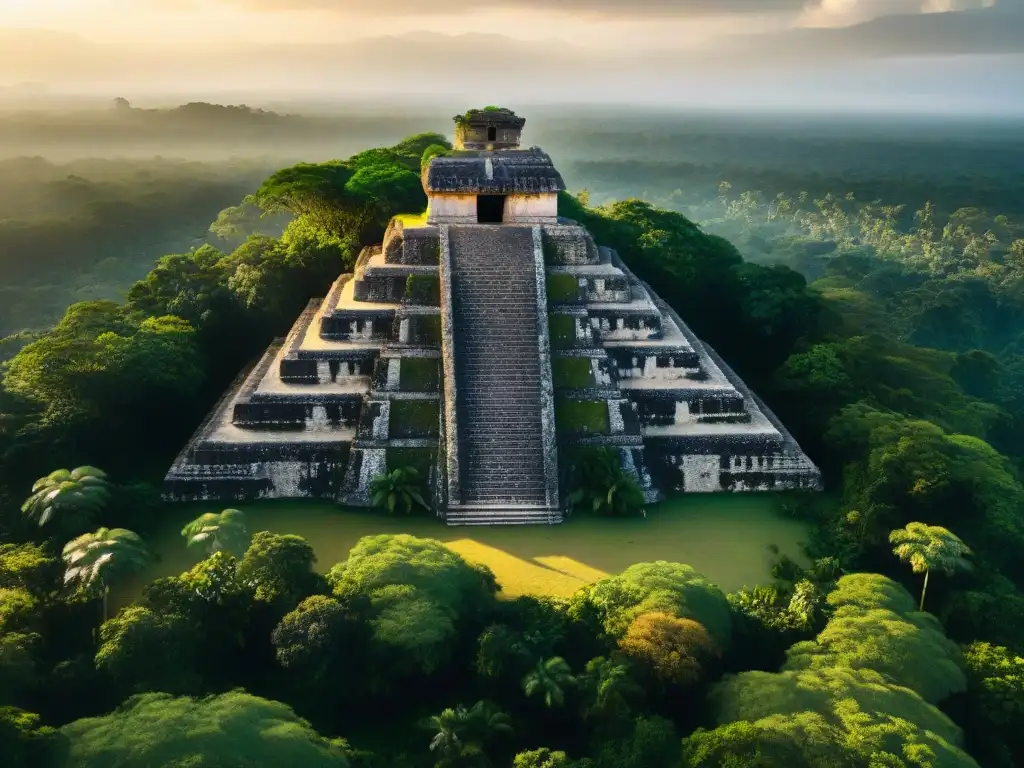 Majestuosas ruinas mayas de Dzibanche al atardecer en Yucatán, Señores de la serpiente