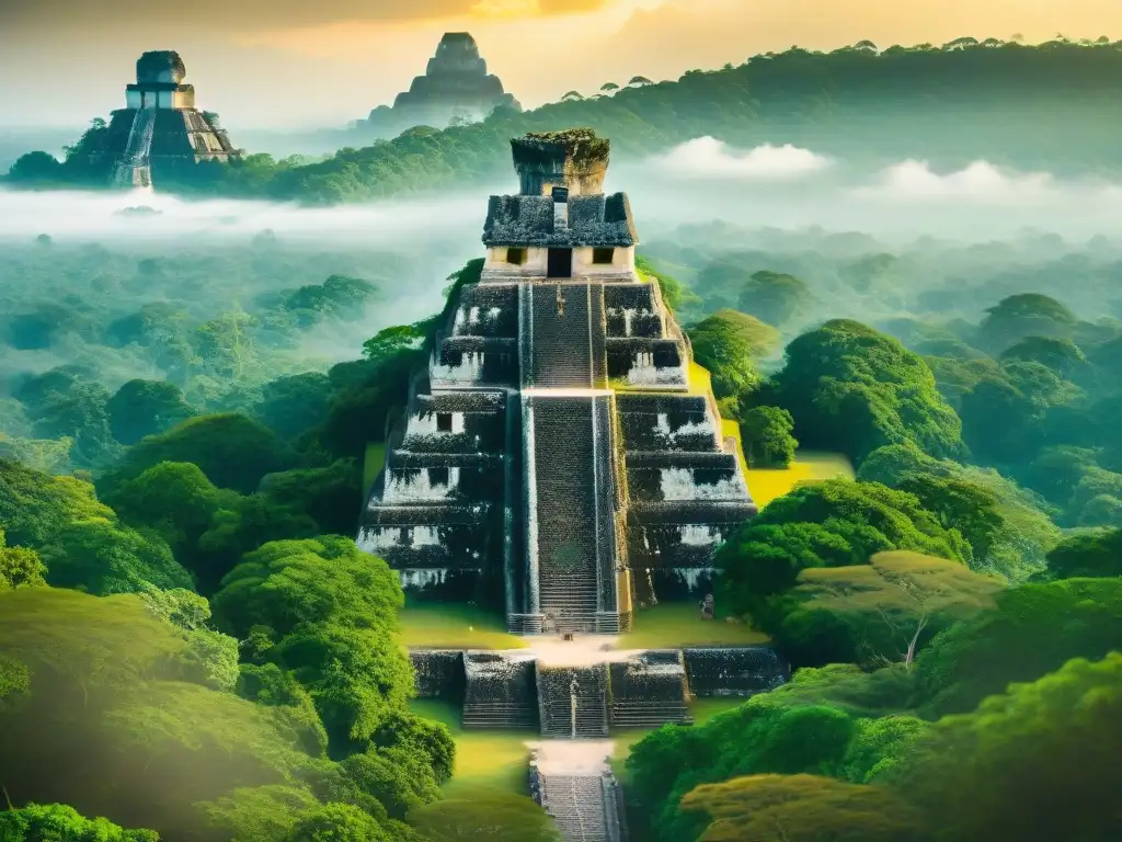 La majestuosidad de las ruinas antiguas de Tikal y Calakmul, en una imagen detallada que muestra la rivalidad entre estas dos poderosas ciudades mayas