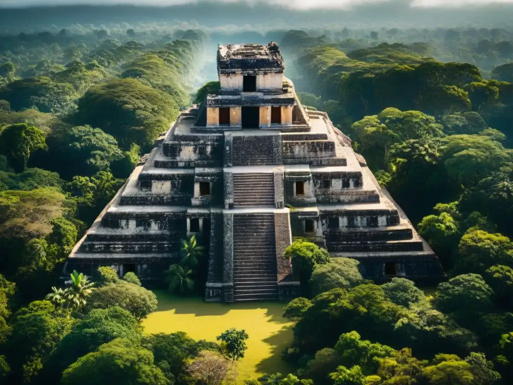 Descubre la majestuosidad de las ruinas mayas en un paisaje intrigante