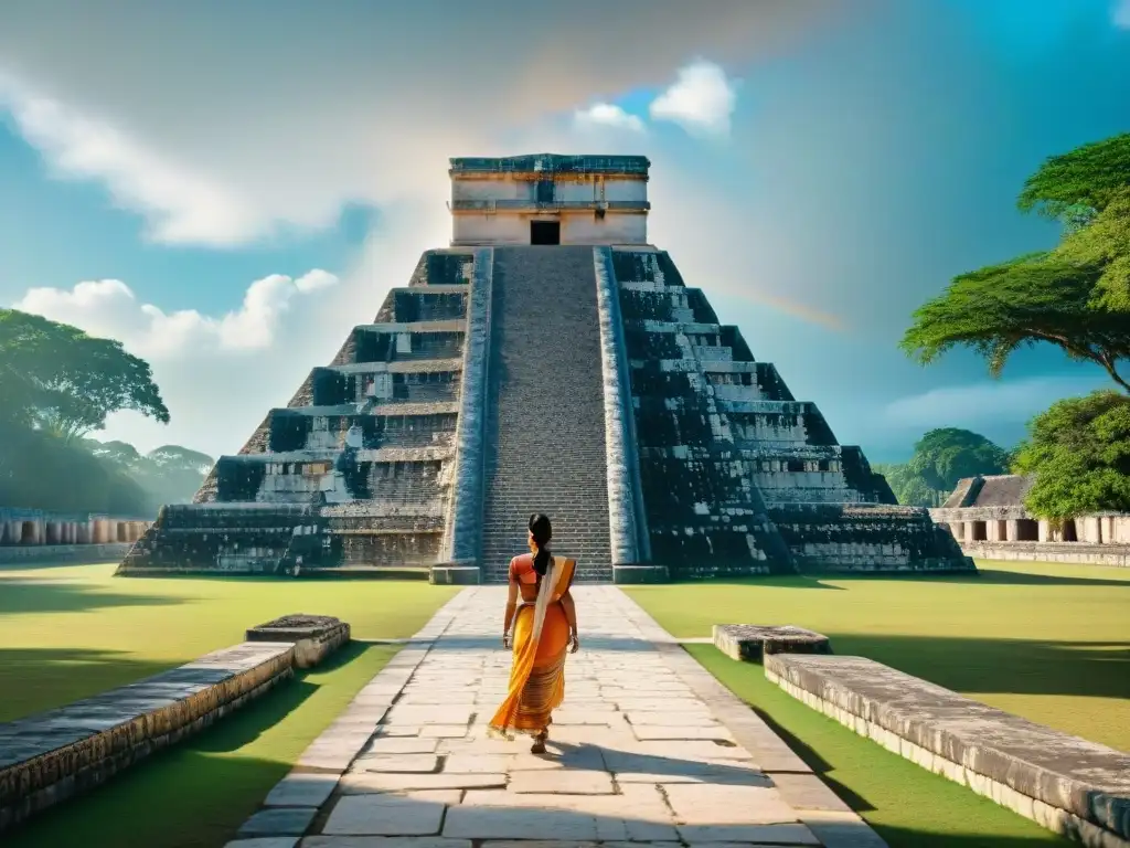 Descubre la majestuosidad del Templo de Kukulcán en Chichén Itzá, en una reconstrucción 3D que te transportará a la antigua civilización maya