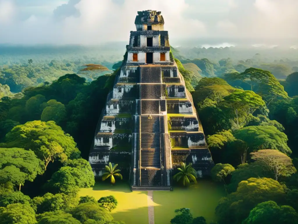 Descubre la majestuosidad del Templo I en Tikal, cultura maya exploración turismo