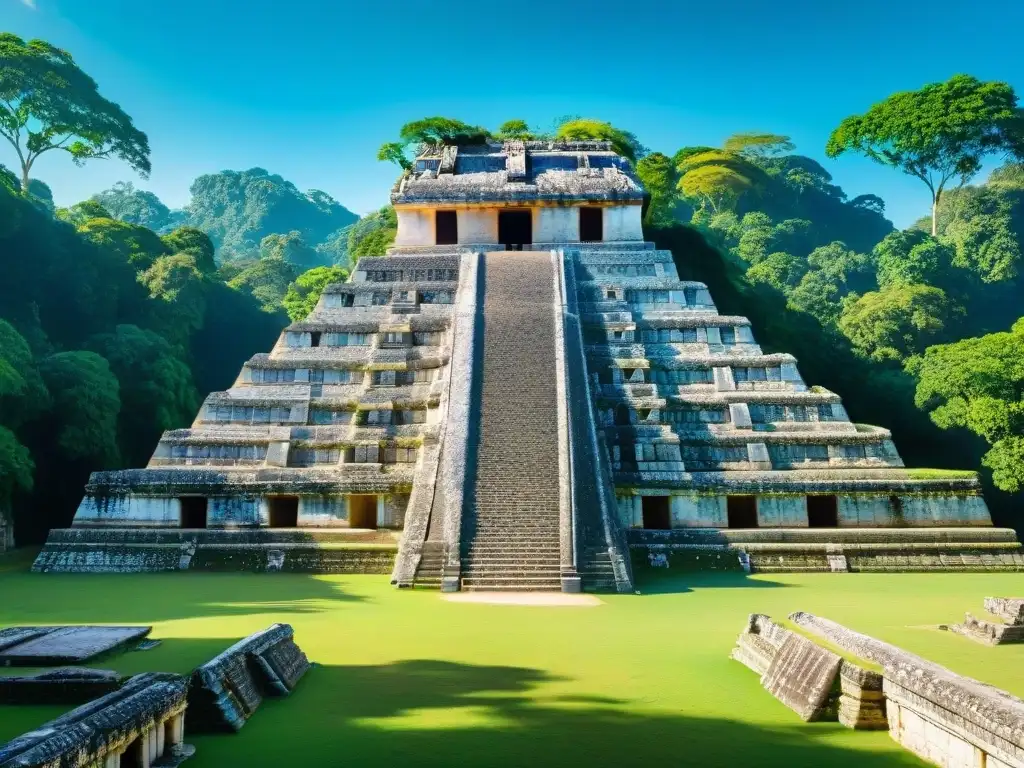 Explora la majestuosidad del Templo de las Inscripciones en Palenque, ciudad sagrada en la selva