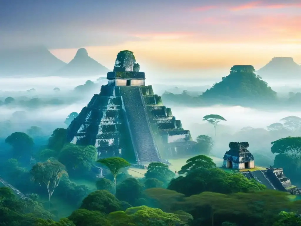 Explora la majestuosidad de Tikal al amanecer, donde la civilización maya cobra vida