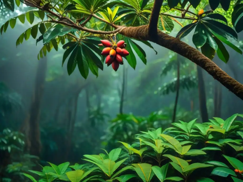 Majestuoso Zapote negro en selva tropical con frutos maduros y exuberante follaje