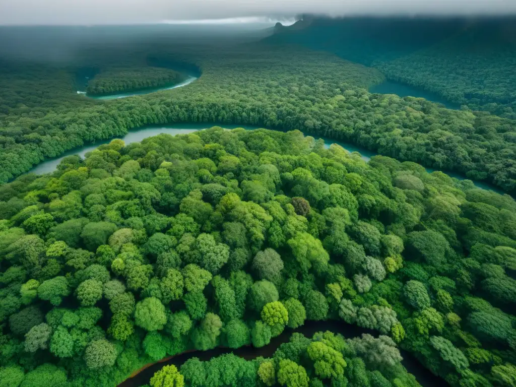 Un manto verde exuberante se extiende hasta donde alcanza la vista, con tonos vibrantes entrelazados en un tapiz natural