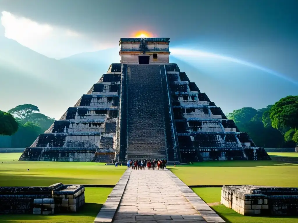 Maravillosa alineación astronómica en Chichén Itzá durante el equinoccio de primavera, con la sombra de una serpiente en la pirámide