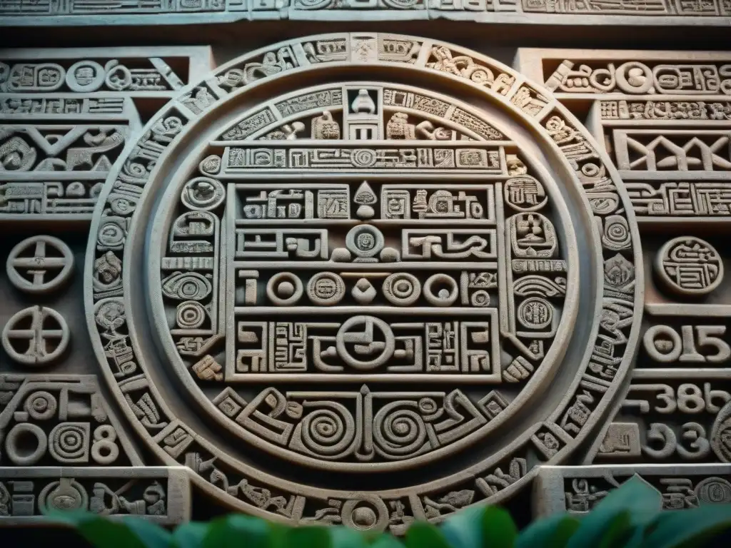 Innovación matemática de la civilización maya plasmada en intrincados glifos y símbolos numéricos tallados en piedra