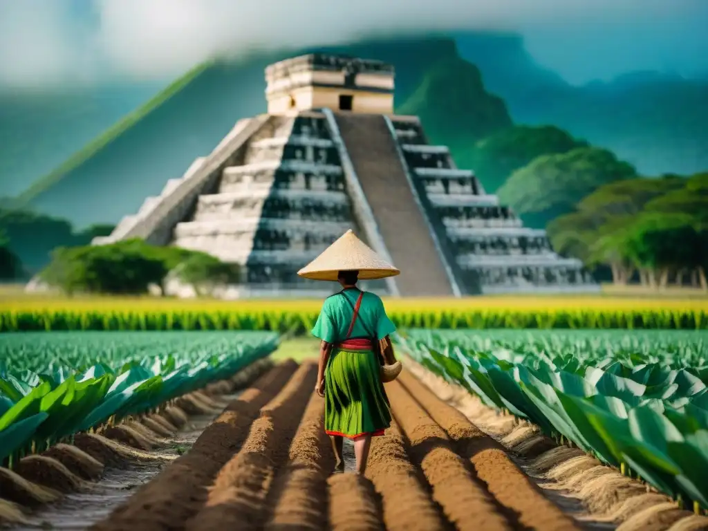 Maya innovando con técnicas agrícolas mayas innovadoras en el campo de maíz